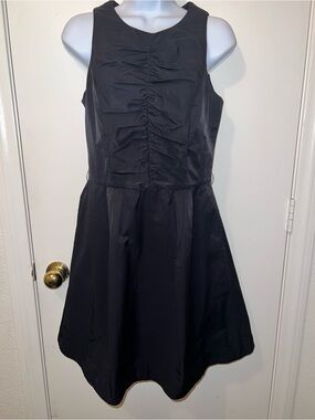 Cue Black Sleeveless Dress with Gathered Bodice